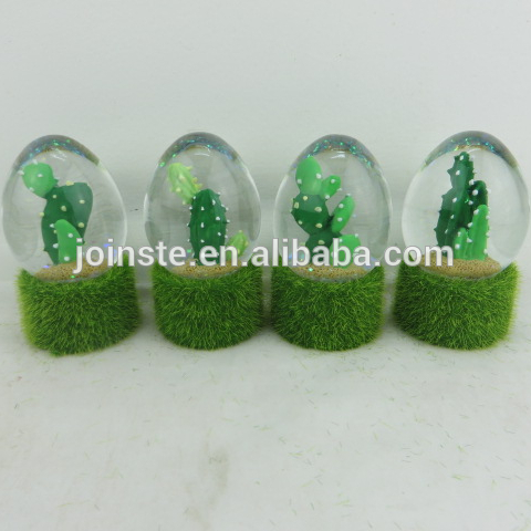 Custom resin green cactus water globe 45cm,65cm home decoration