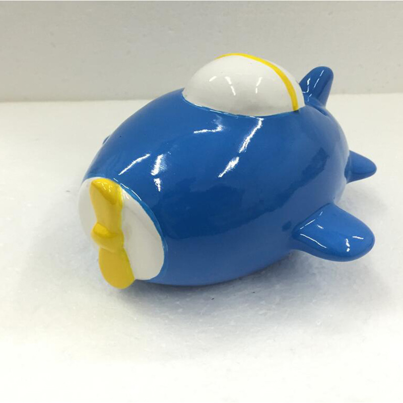 Collectible Piggy Bank Classic Plane Blue Funycar flat tire gift Decoration