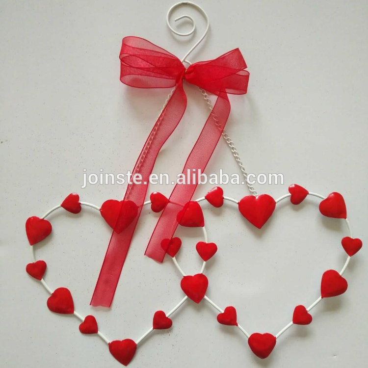 Custom red heart shape hanging decoration metal wall decoration high quality