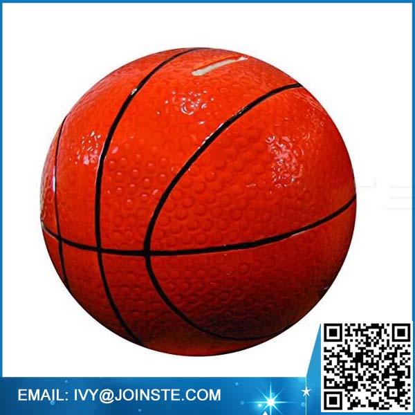 Basketball shaped ceramic piggy bank money bank