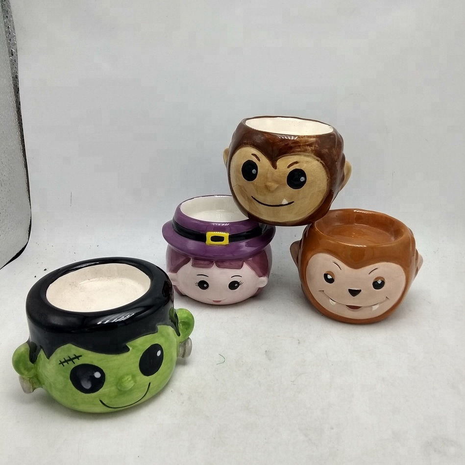 Custom vampire tealight holder,halloween tealight holders,porcelain tealight holder