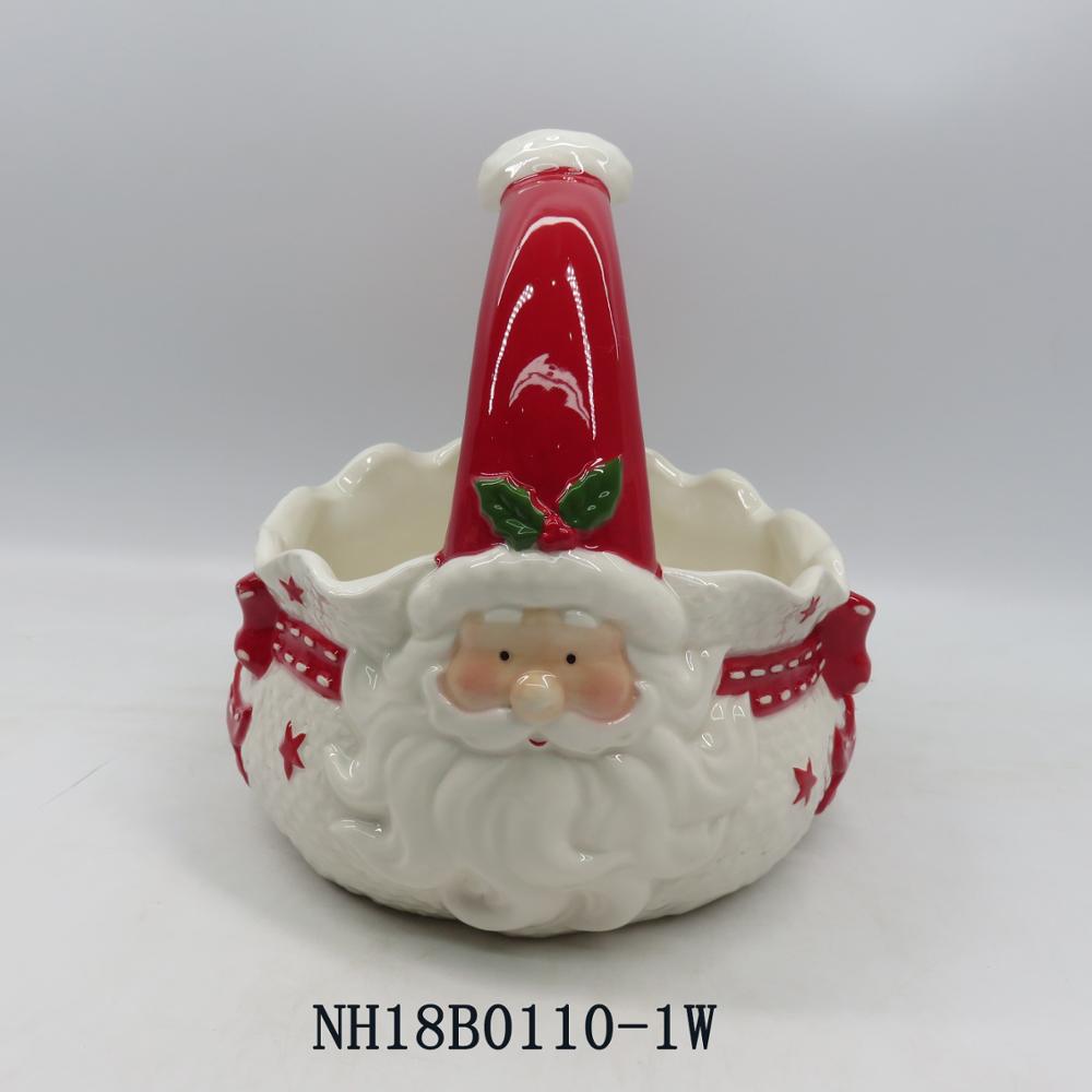 Best selling item new products Made in Cina Handmade gift Ceramic Christmas Baskets