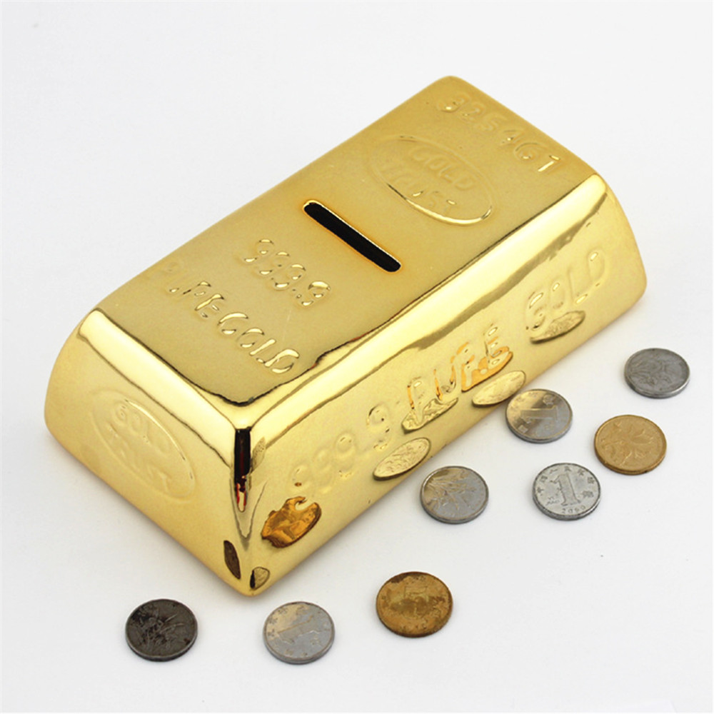 Wholesale  Novelty gold bars shape  money bank   piggy  Bank