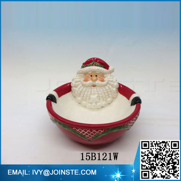 Ceramic bowl , Christmas santa candy bowl salad bowl