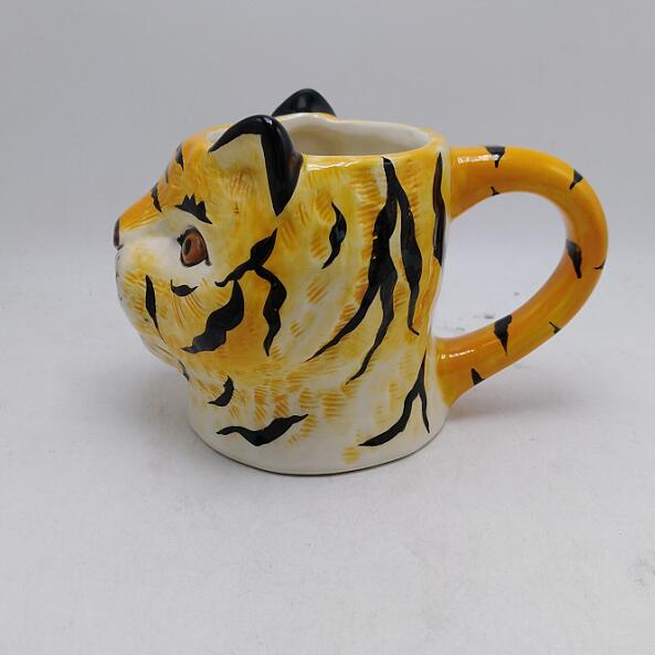 3D Tiger Coffee Mug,Custom Ceramic Mugs,Cartoon King of Forest Tiger mug