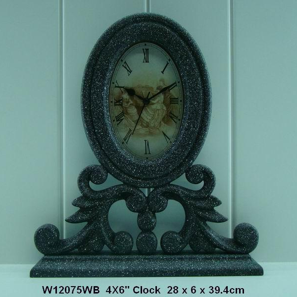Wooden table desk clock with photo frame, bedside table clocks