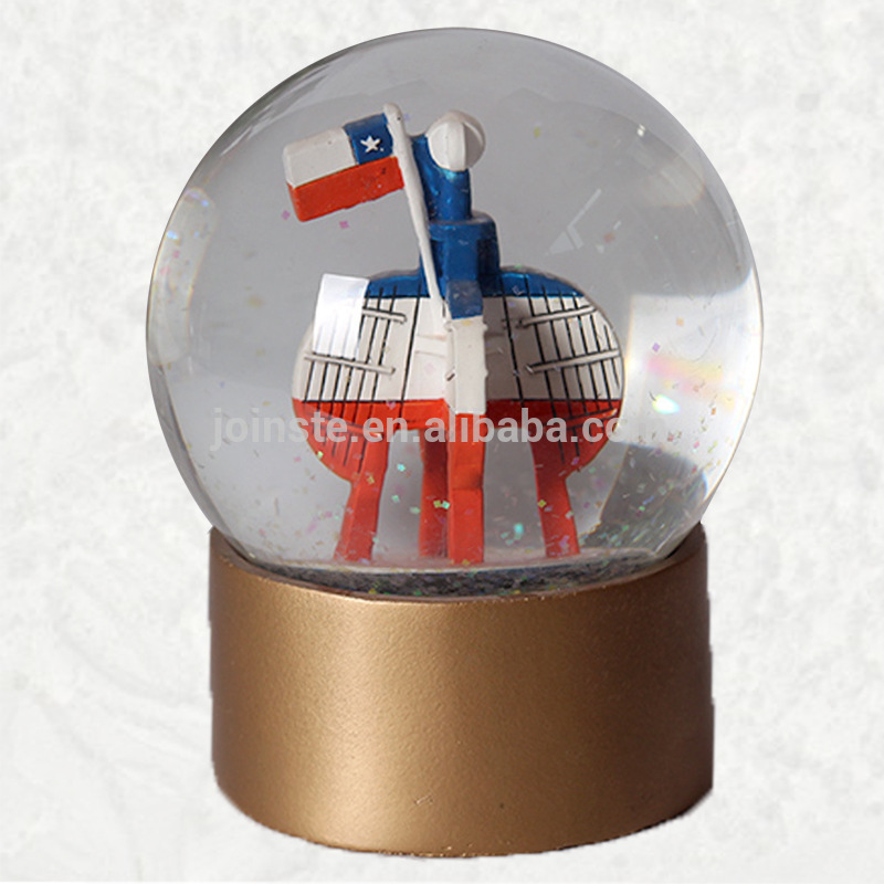 Custom Landmark Snow globe 100mm, Flag water globe