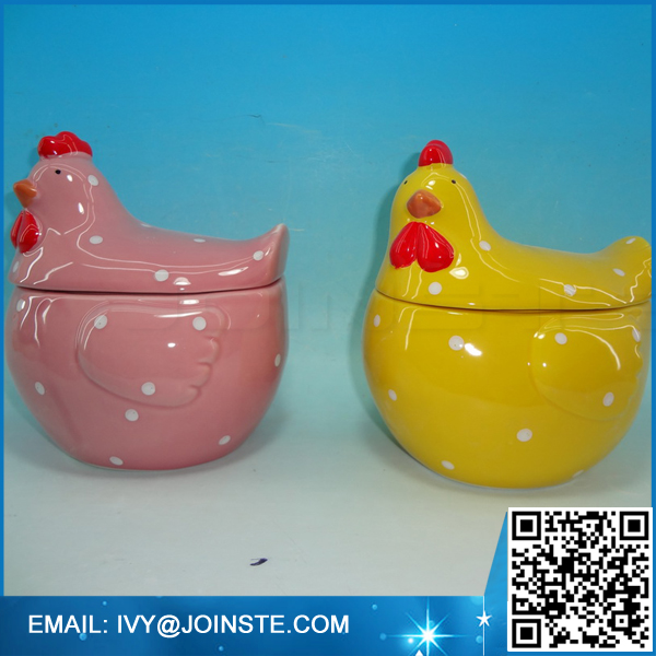 Easter decoration cookie jars ceramic rooster shaped colorful cookie jar
