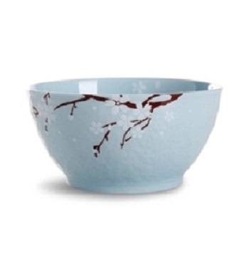 Custom blue color ceramic noodle bowl Japanese style soup bowl