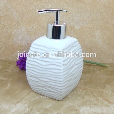 Customized white ceramic lotion pump bottle sanitizer container high quality
