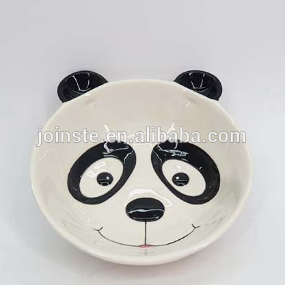 Custom cute panda shape ceramic soup bowl salad bowl for kids