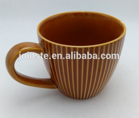 Dehua pottery Brown stripe ceramic coffee mug