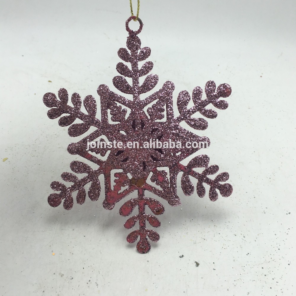 Custom cheap red snowflake shape wrought iron wall decoration Christmas decoration