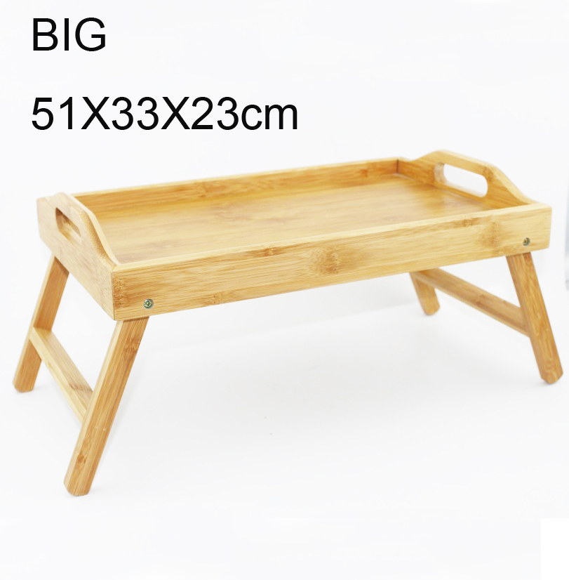 Bed Tray table with folding legs, and breakfast tray Bamboo bed table and bed tray with legs