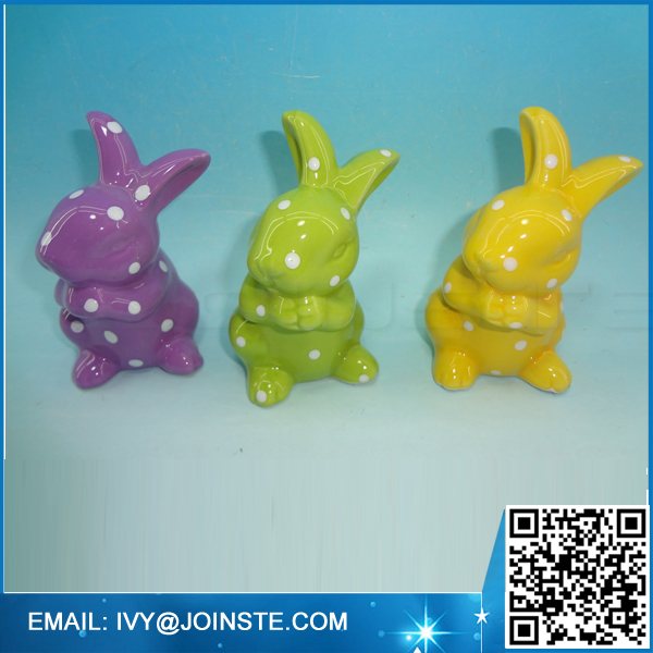 Ceramic easter decoration bunny three color easter bunnies for sale