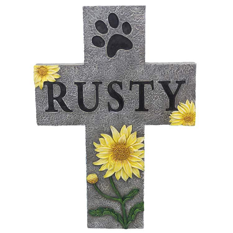 Cross shape puppy tombstone resin crafts creative pet souvenirs tombstone display pieces wholesale