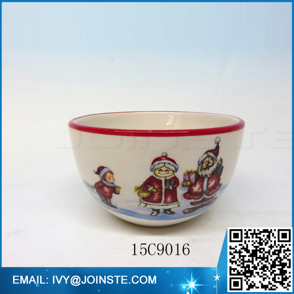 Cheap Christmas decal porcelain soup bowl ceramic round suop bowl