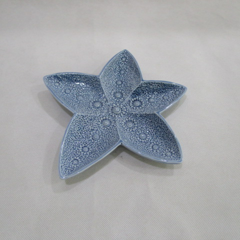 Ceramic Starfish Decorative Figure Figurine Dish Blue 11", custom accept