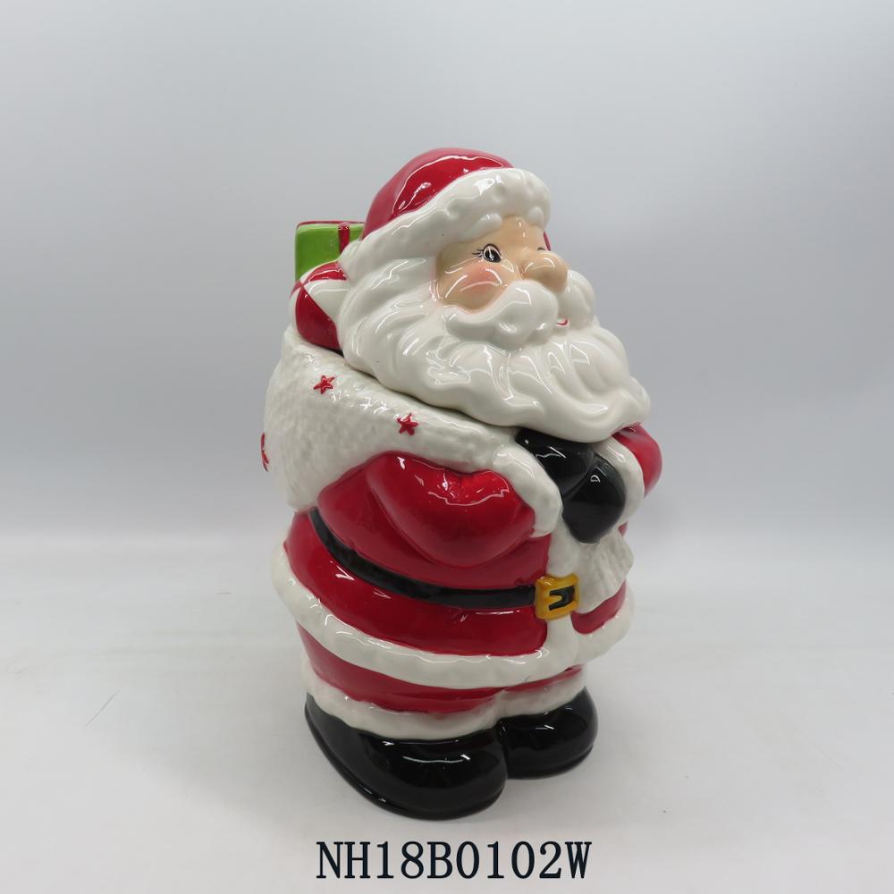 2018 Porcelain candy jar with Christmas man ceramic lid