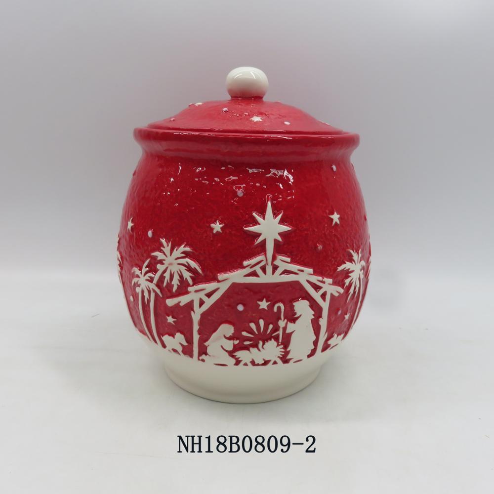 Christmas Santa porcelain decorative storage jars, ceramic candy jars
