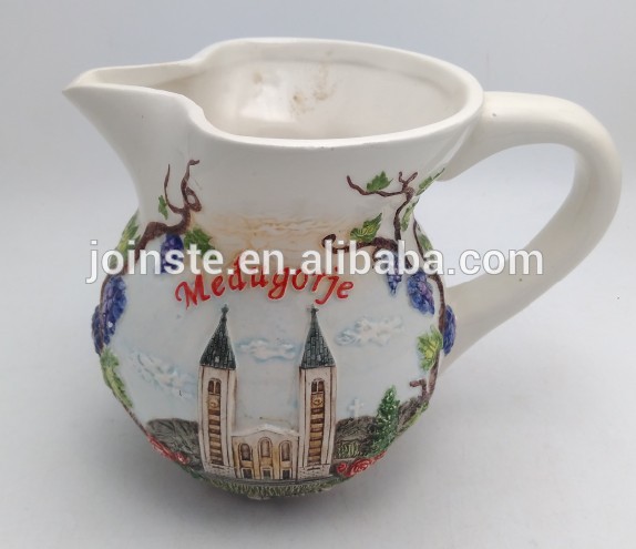 White landscape ceramic mug wine decanter