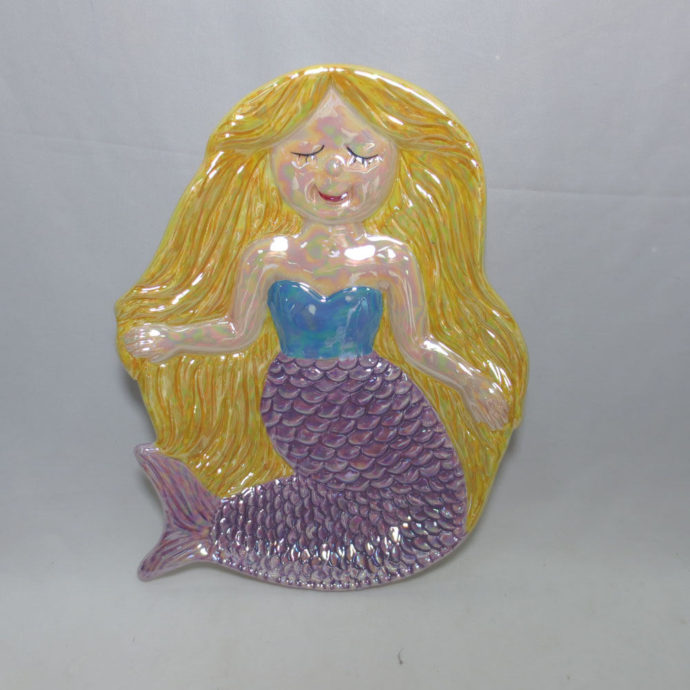 Colorful Mermaid Plate, Ceramic, Custom accept