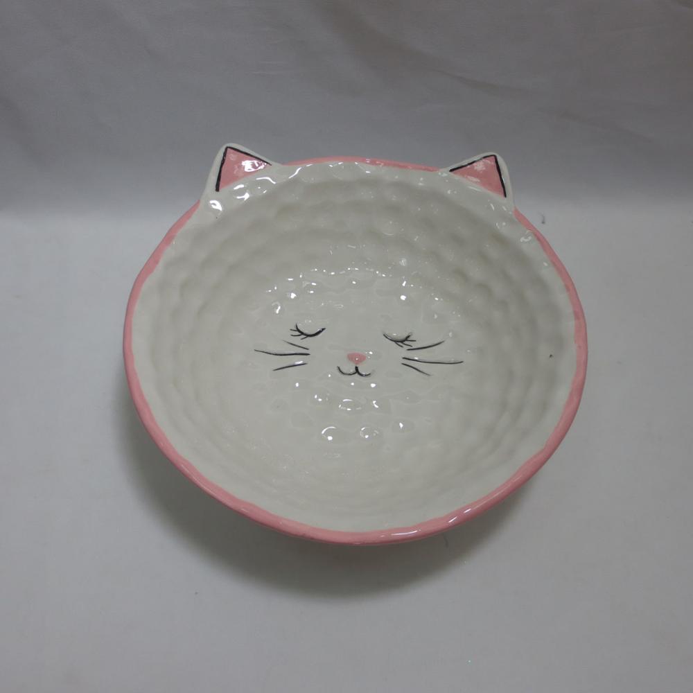 Ceramic Cat Bowl, Shallow Cat Food ,Wide Cat Dish