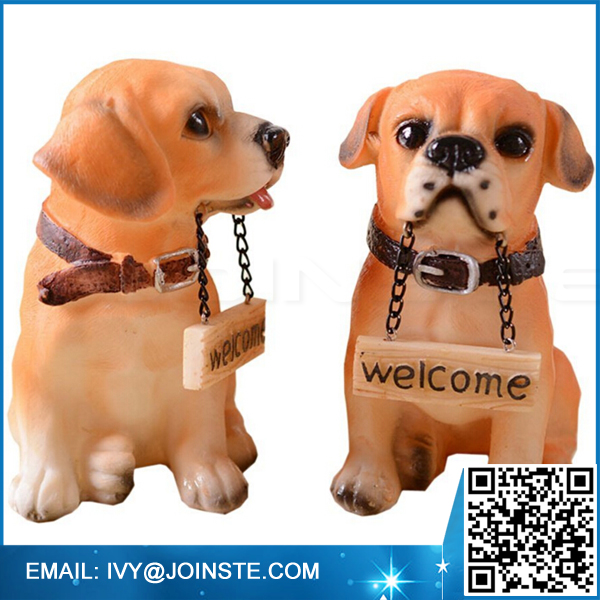 Resin animal sculpture custom cute artificial animal figurine dog figurine dog statue