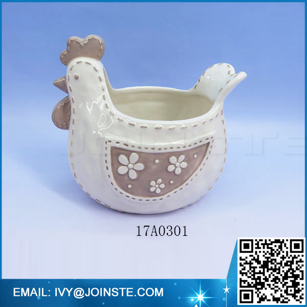 Rooster shaped candy bowl ceramic porcelain candy bowl