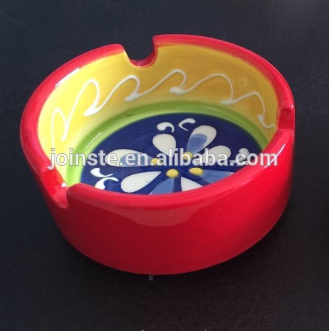 Custom hand made painting ceramic ashtray portable cigar ashtray