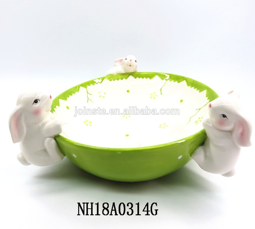 Cute Ceramic ceramic 3D Bunny bowl