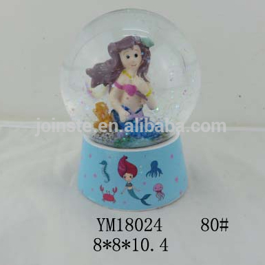 Mermaid Resin Stone Finish Snow Globe – Mermaids Collection – 65 MM – Unique Elegant Gift and Souvenir