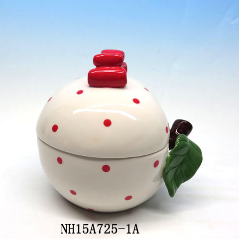 Custom fruit shape cookie jar  glazed  kitchen food jar food storage ceramic jar