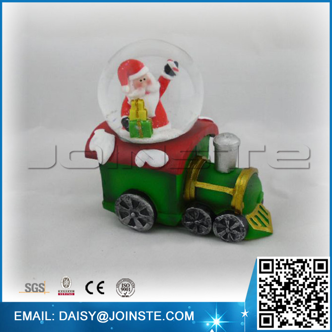 polyresin christmas train snow globes