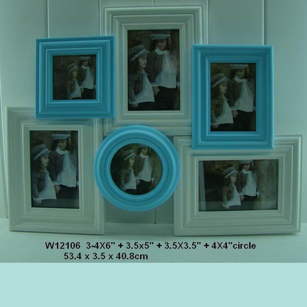 Anti moisture simple style wooden picture frame, six pictures photo frames