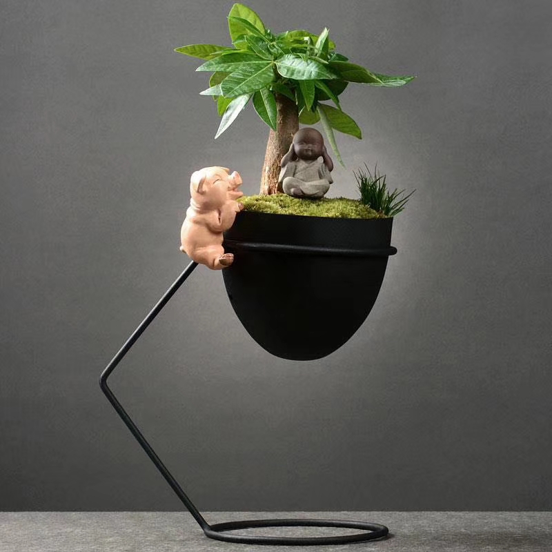 New design metal iron wrought succulent plants pot decoration home custom garden deco