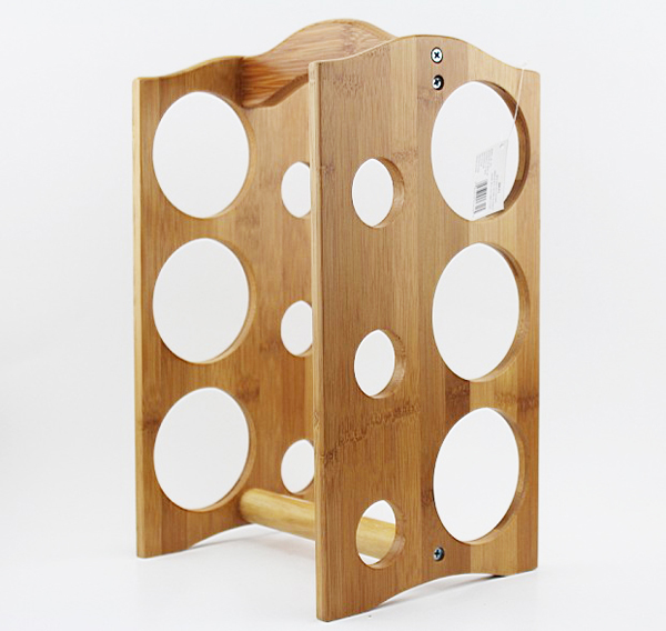 Bamboo Wood Stackable 5-Bottle Wine Rack