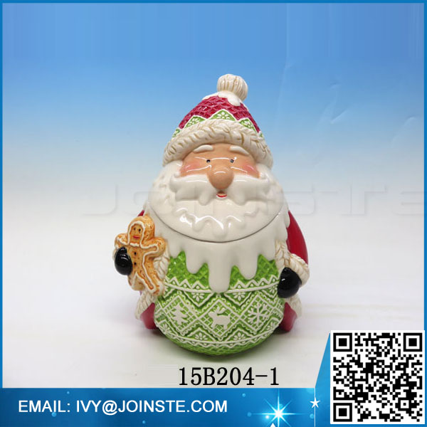 Wholesale Christmas ceramic cookie jar / jars with lids for cookies