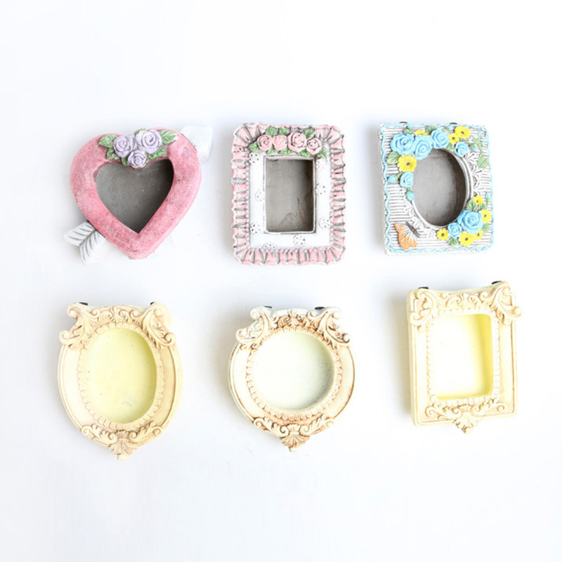 Custom kawaii resin flower planter pot photo frame design square shape resin garden decoration