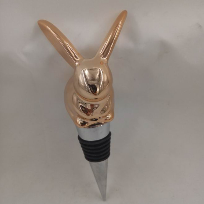 Bunny Rabbit Shape Wine bottle stopper, Ceramic, vacuum stopper for wine