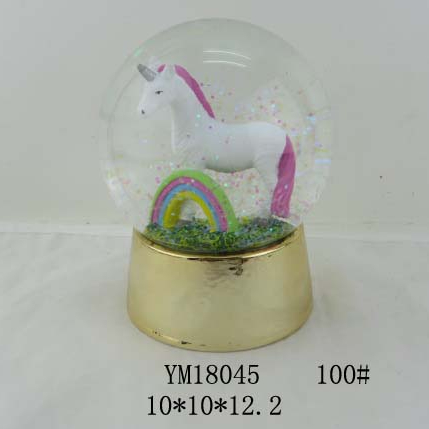 Mystical Unicorns 100mm Resin Water Globe Plays Tune You Are My Sunshine