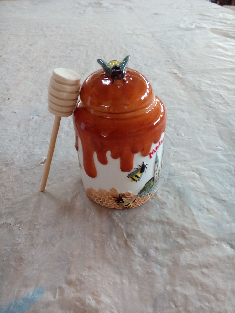 Custom ceramic Small Maria honey jar