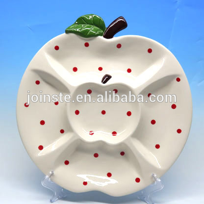 Custom apple shape ceramic candy plate snack plate breakfast tableware