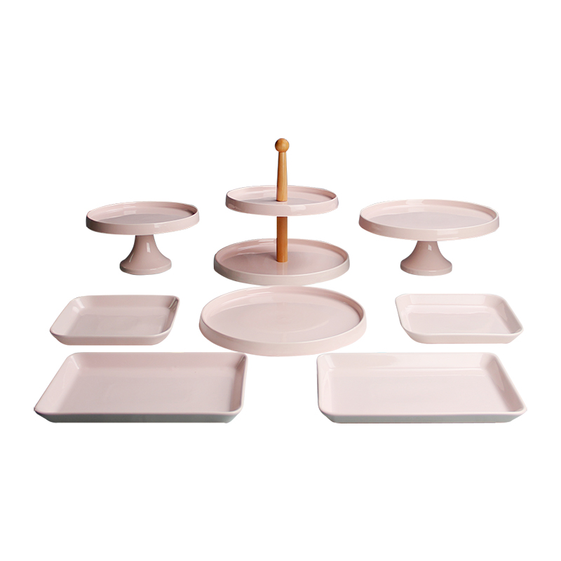 Pink Cupcake Stand Dessert Holder Decorative Serving Tray set,cupcake wedding cake stand