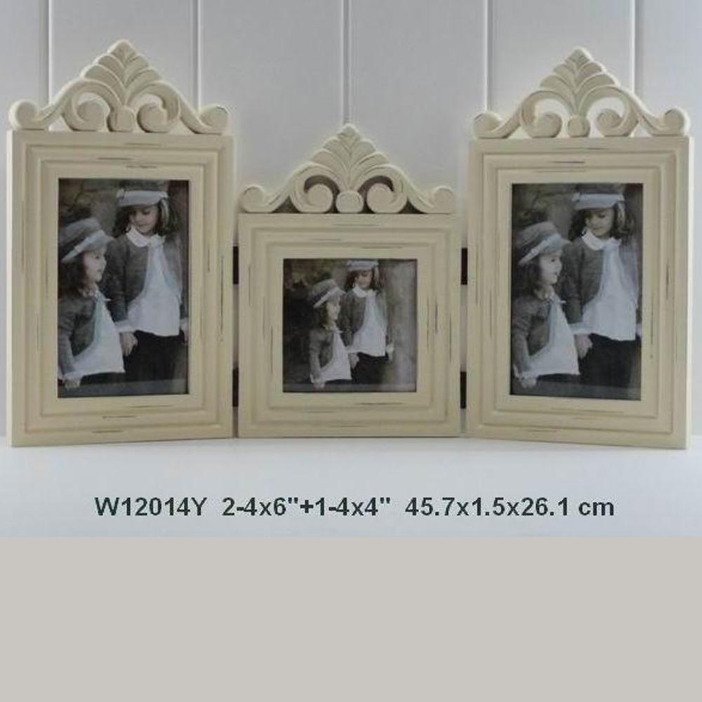 white Three pictures wood picture  frame wooden photo frame