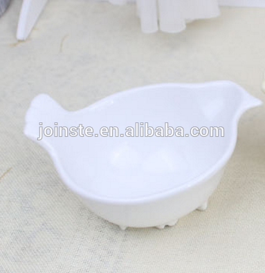 Custom white bird shape ceramic fruit bowl salad bowl and soup bowl