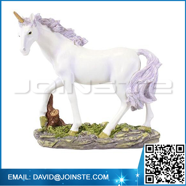 White Resin Unicorn With Glitter Figurine Home Ornament