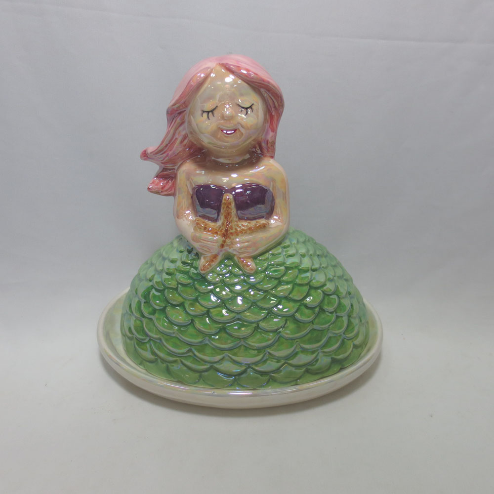 Ceramic mermaid by the sea butter dish, Custom accept