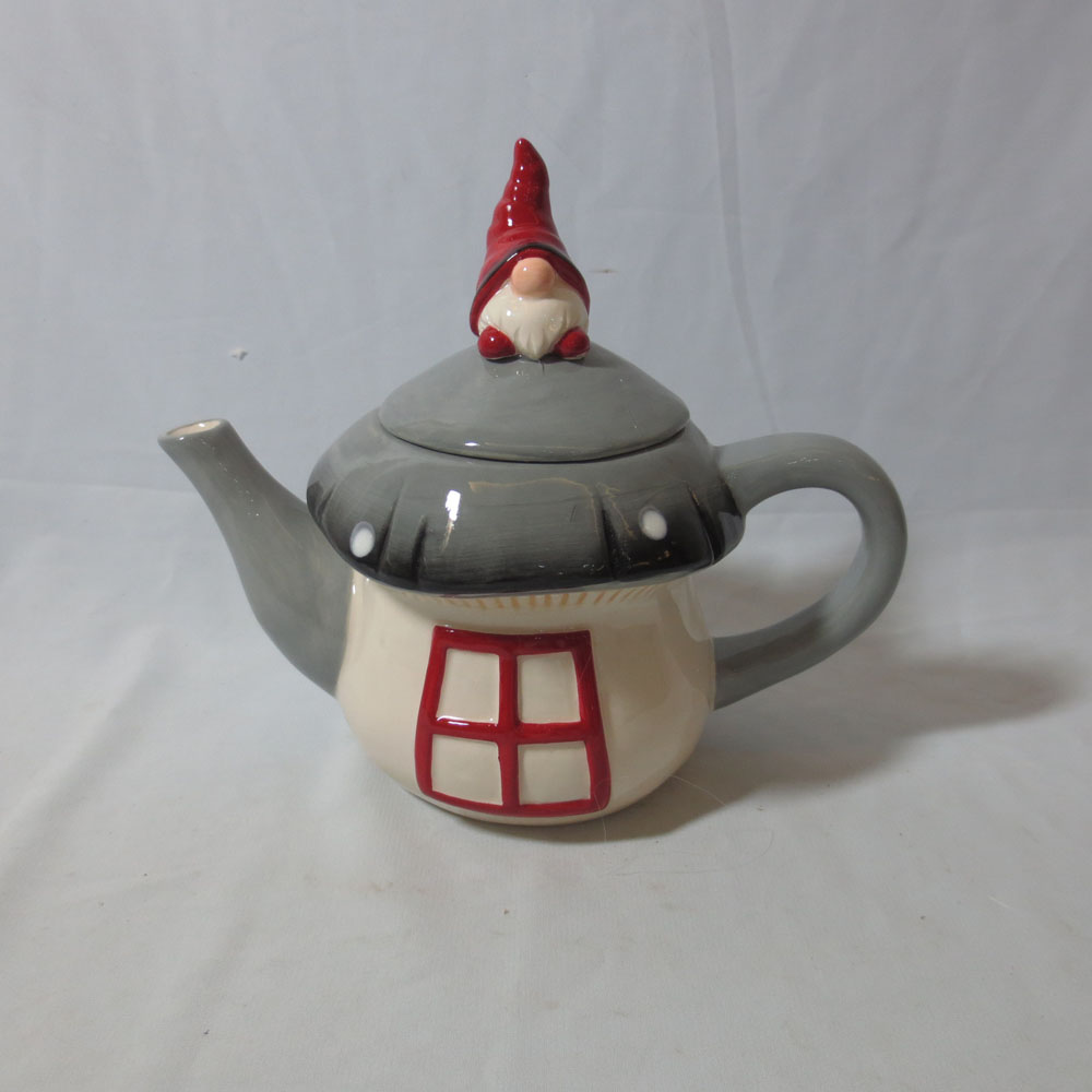 Custom Ceramic Tea pot Set, Mushroom Gnome Tea pot
