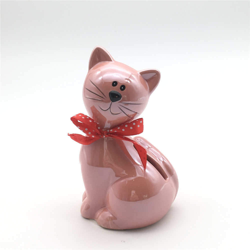 Custom cute cat money bank  ceramic hand made pottery money banks